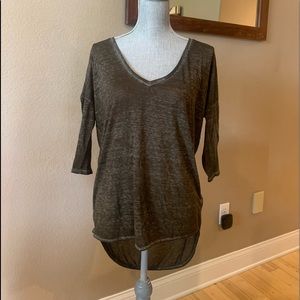 Express Brown Blouse Long Sleeve Top